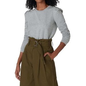 Adam Lippes Collective Grey Puff Sleeve Sweatshirt